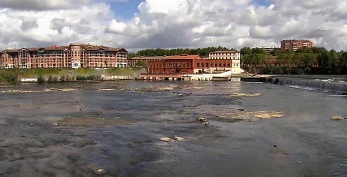 La Garonne et le Bazacle &agrave; Toulouse