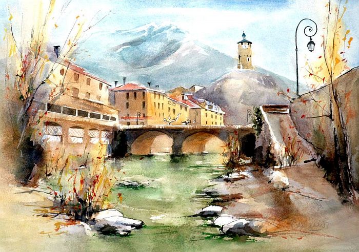 Pont de Tarascon-sur-Ari&egrave;ge, par Michel Raluy
