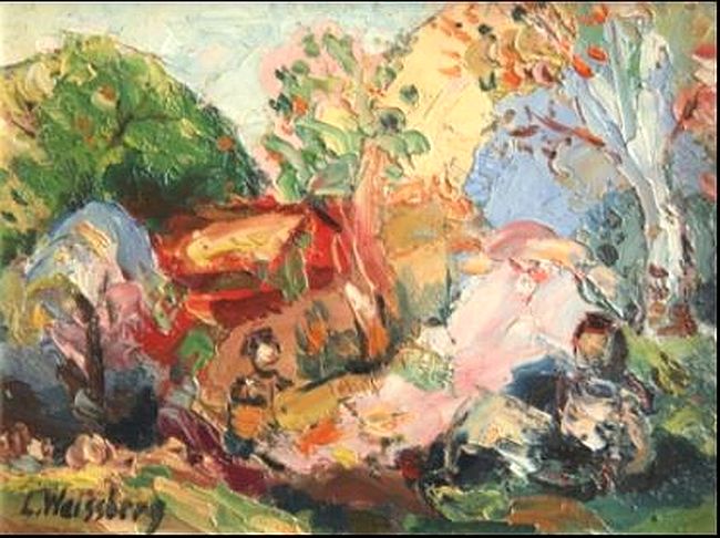 Entraygues sur Tuy&egrave;re , les arbres roses par L&eacute;on Weissberg