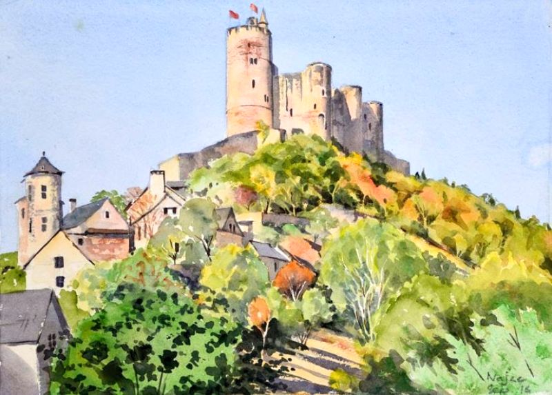 Najac castle by David W Webber