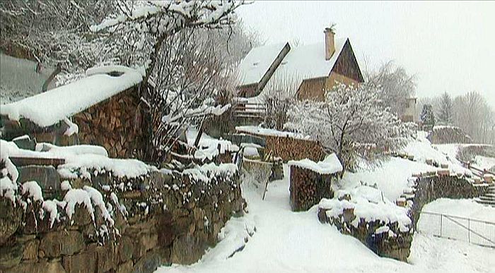 Village de Billi&egrave;re sous la neige
