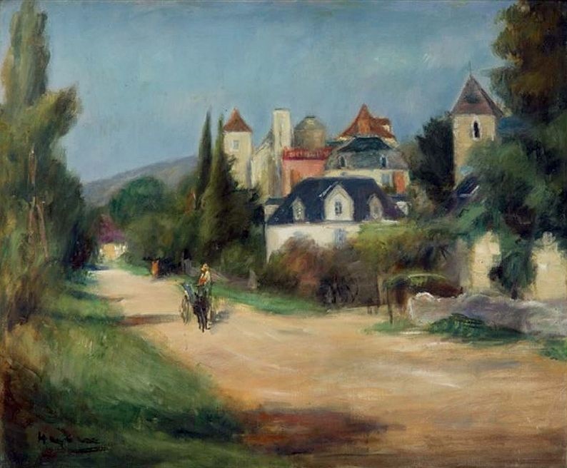 Attelage sur la route &agrave; Meyronne par Henri Hayden