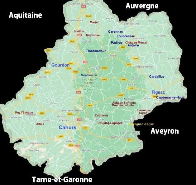 Carte du Lot