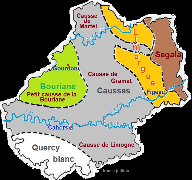 Carte pays du Lot