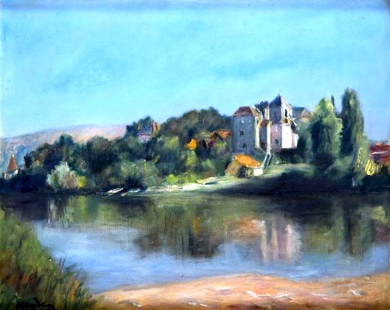 Paysage de la Dordogne  &agrave; Meyronne par Henri Hayden