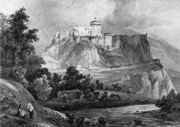 ch&acirc;teau de Lourdes litho 19e