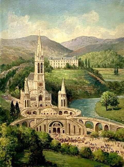 Lourdes basilique par Eugene Camille Llambert