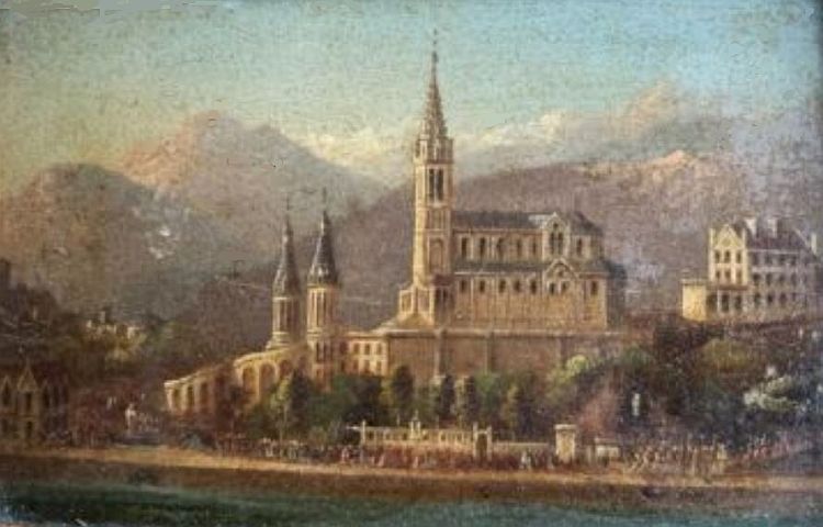 Basilique de Lourdes peinture