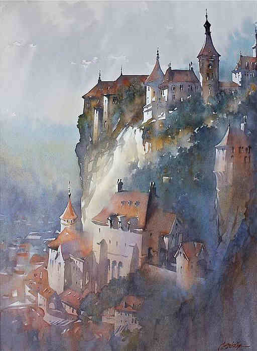 Fading light Rocamadour by Thomas W Schaller
