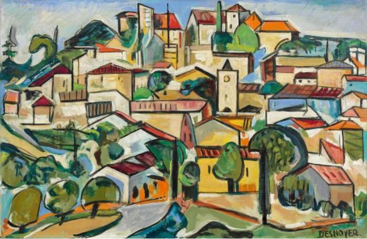 Paysage de Bruniquel par Fran&ccedil;ois Desnoyer