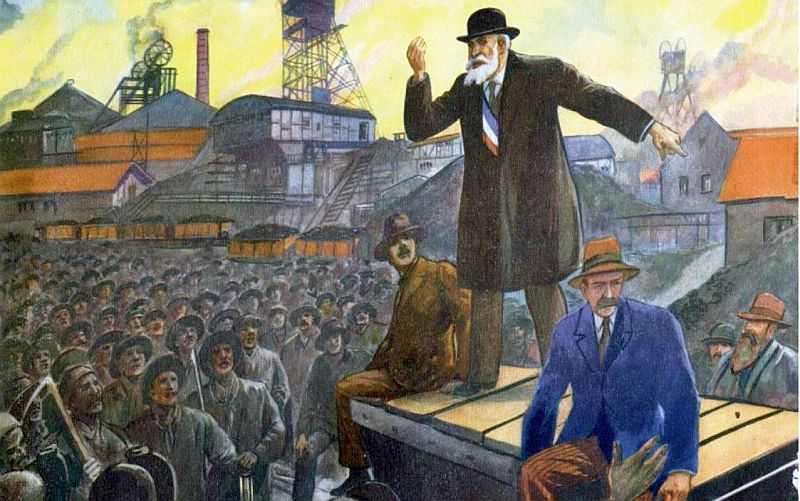 Jean Jaur&egrave;s en meeting  &agrave; Carmaux