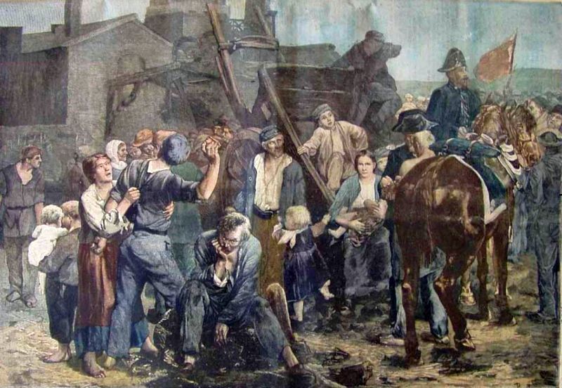 Gr&egrave;ve des mineurs &agrave; Carmaux par  Alfred Philippe Roll