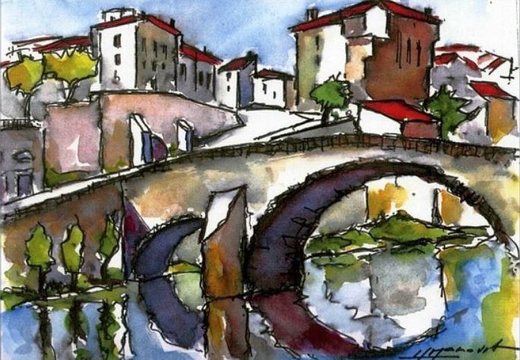 Vieux pont  sur le Dadou &agrave; Graulhet par Henry Manavit