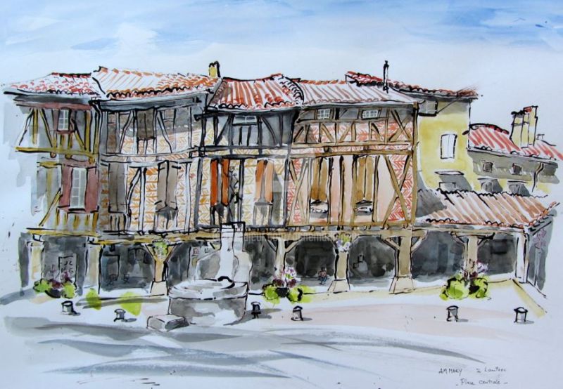 Lautrec, place centrale par Anne Marie Mary