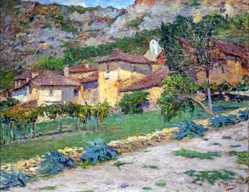 Maisons et rochers &agrave; Larroque par Henri Marre