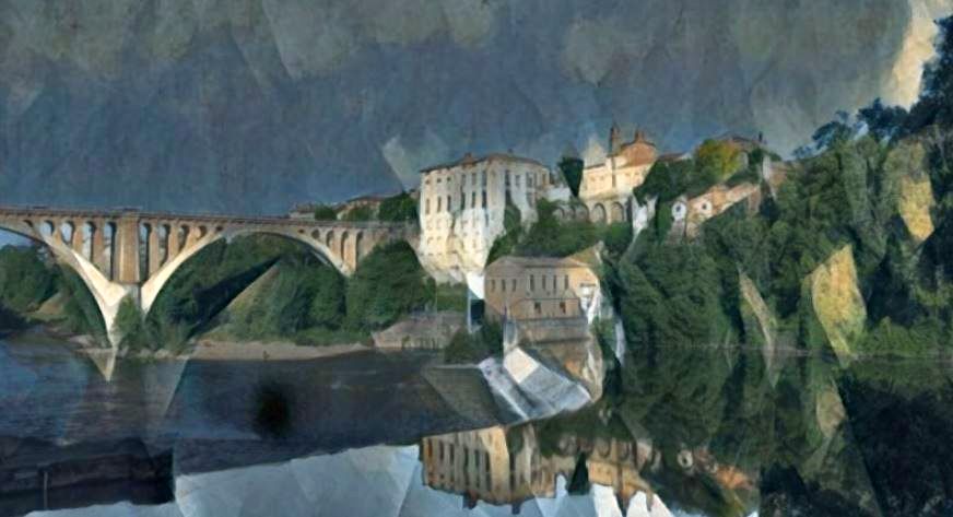 Night fallinf over Rabastens by Dan Kopel