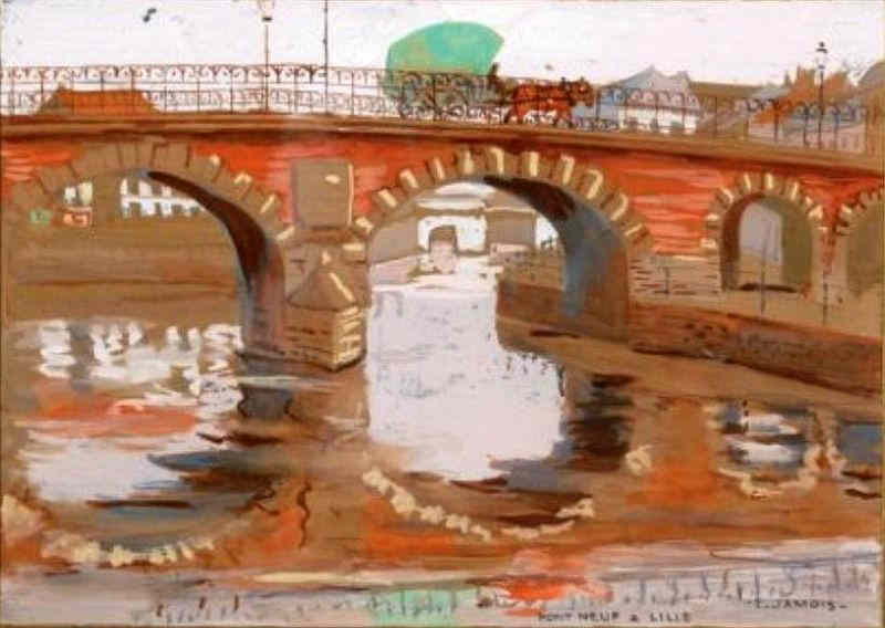 Le Pont Neuf &agrave; Lille par Edmond Jamois