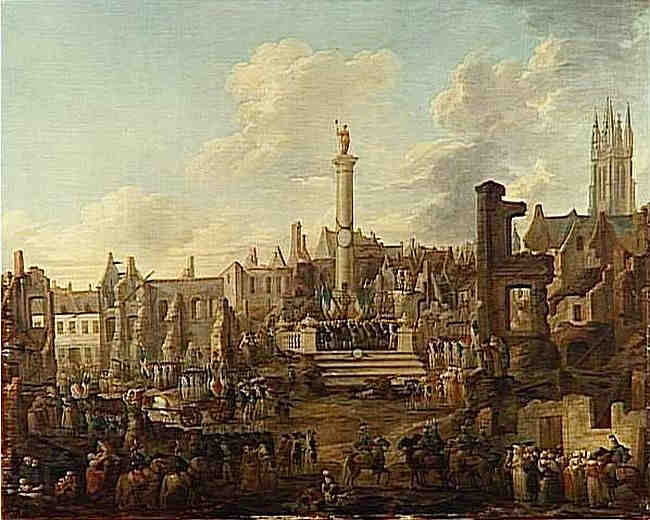 Les habitants de Lille  ont m&eacute;rit&eacute; de la patrie par Watteau