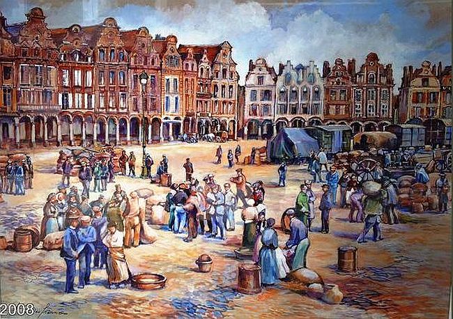 Grand Place d'Arras en 1900 par Annie Desfresnes