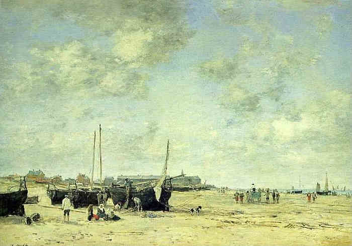 La plage de Berck par Eug&egrave;ne Boudin