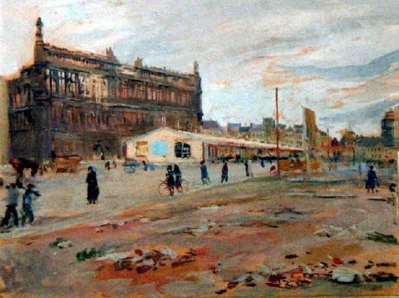 Place d'Armes en ruines &agrave; Valenciennes par Lucien JOnas