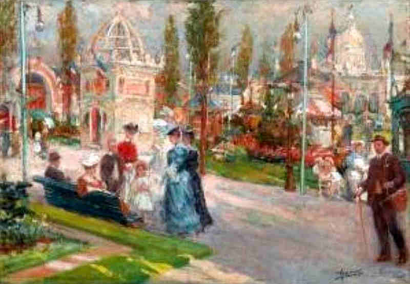 Vue de l'exposition internationale des arts textiles &agrave; Tourcoing par Lucien Jionas