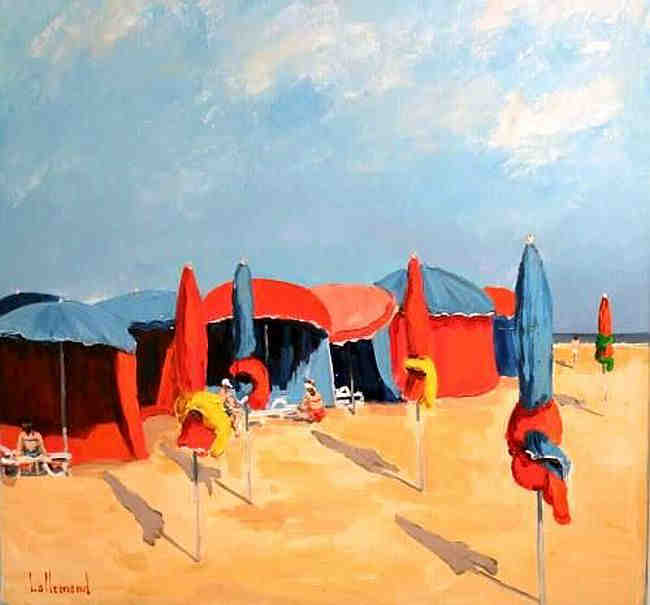 Parasols &agrave; Deauville par Daniel Lallemand
