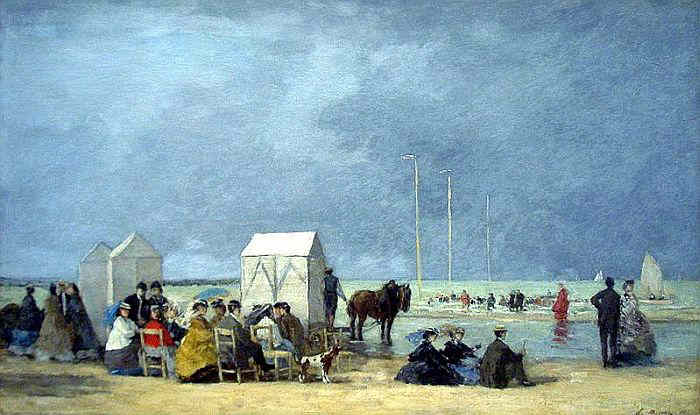 La baignade &agrave; Deauville par Eug&egrave;ne Boudin
