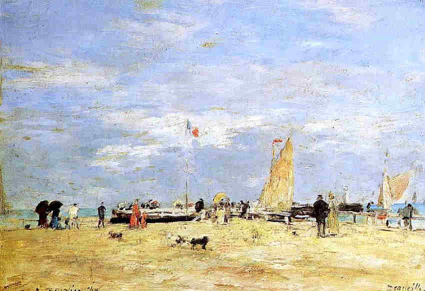 La jet&eacute;e de Deauville par Eug&egrave;ne Boudin