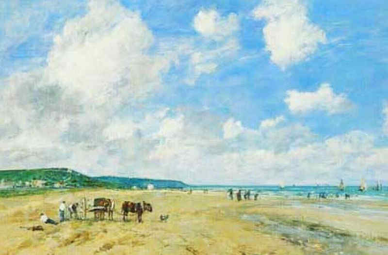La plage de Deauville par Eug&egrave;ne Boudin