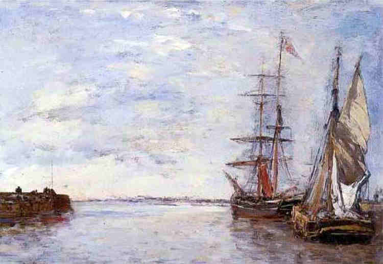 Le port de Deauville par Eug&egrave;ne Boudin