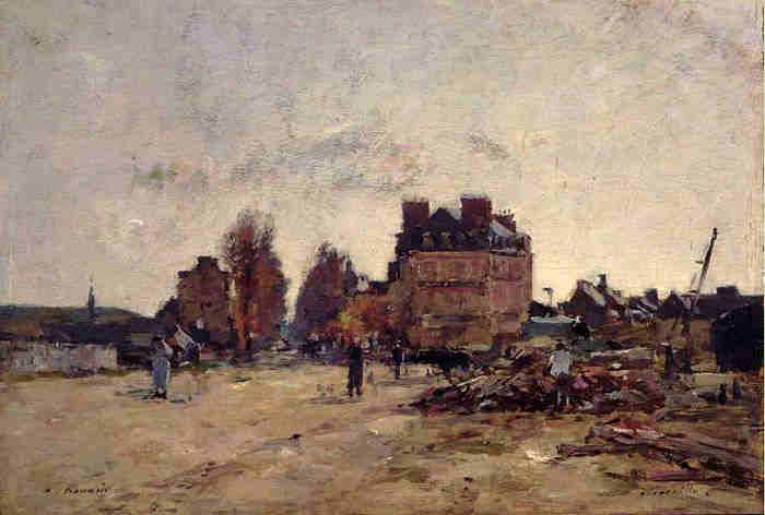 L'avenue de Villiers &agrave; Deauville par Eug&egrave;ne Boudin