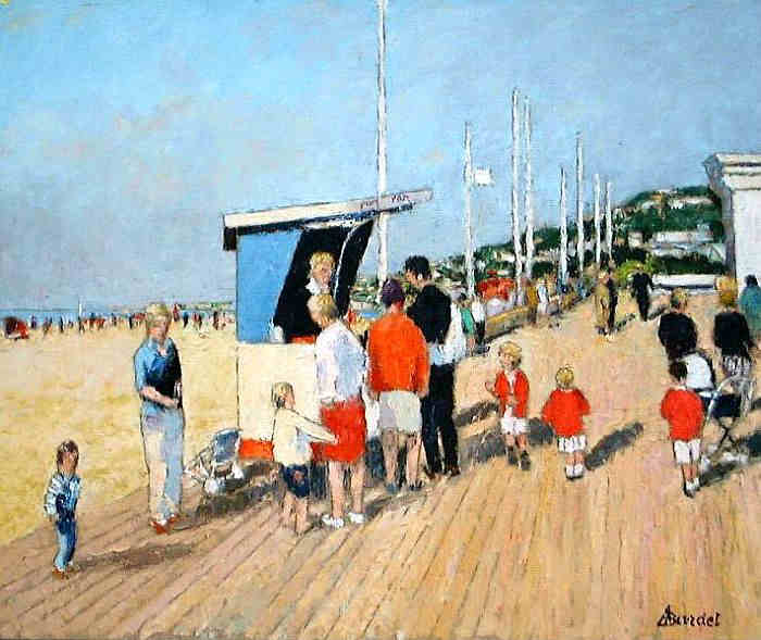 Les planches et la plage &agrave; Deauville par Andr&eacute; Bardet
