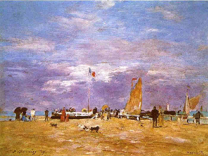 La plage de Deauville par Eug&egrave;ne Boudin