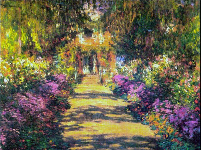 All&eacute;e du jardin &agrave; Giverny par Monet