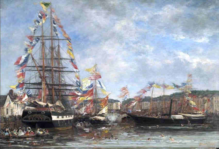 Le phare de Honfleur  par Eug&egrave;ne Boudin