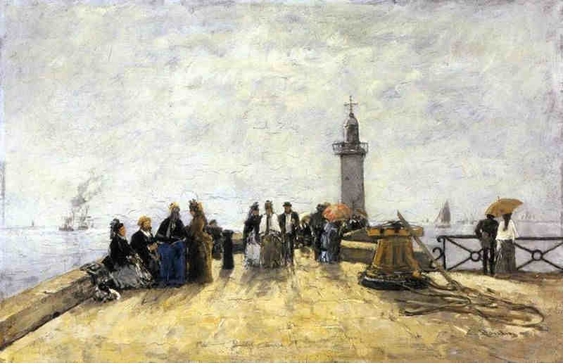 Honfleur, la  jet&eacute;e par Eug&egrave;ne Boudin