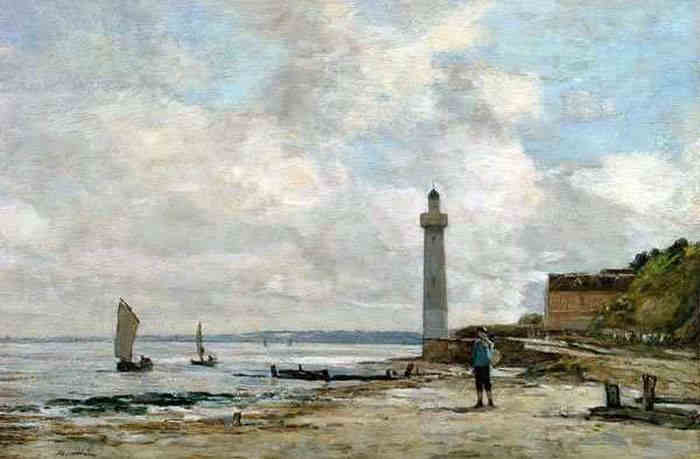 Le phare de Honfleur  par Eug&egrave;ne Boudin