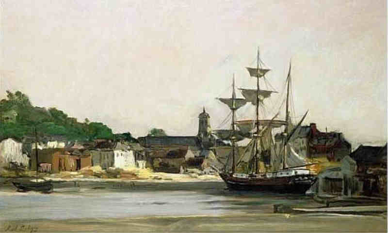 Le port &agrave; Honfleur par Charles Fran&ccedil;aois Daubigny