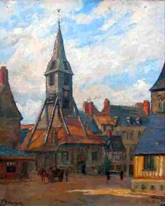 L'&eacute;glise Ste-Catherine &agrave; Honfleur  par Andr&eacute; Alfred Debergue