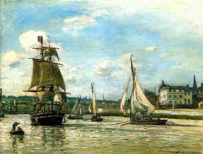 L'entr&eacute;e du port de Honfleur  par Jongkind
