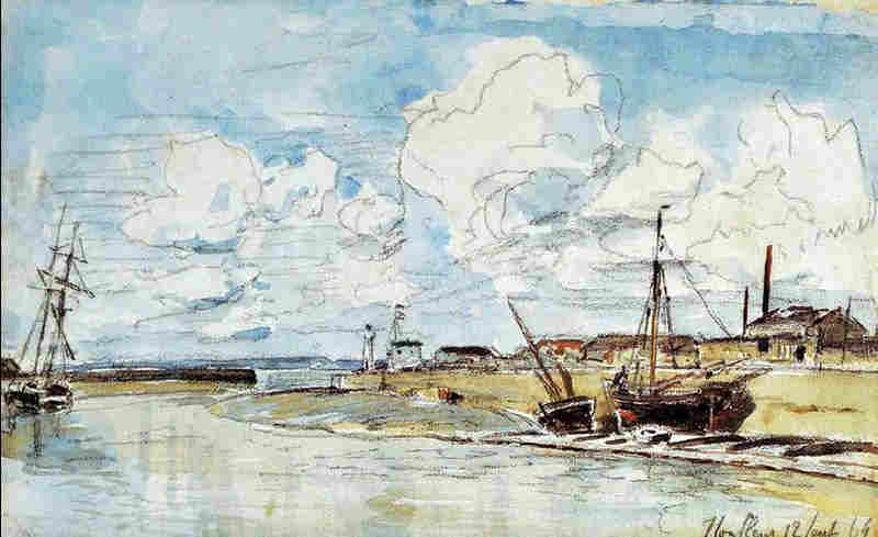 L'entr&eacute;e du port de Honfleur  par Jongkind