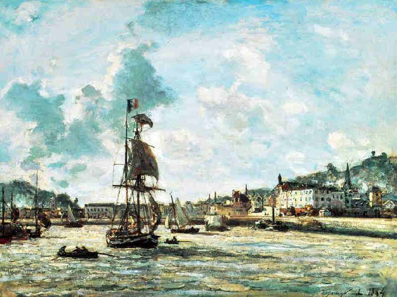 L'entr&eacute;e du port de Honfleur  par Jongkind