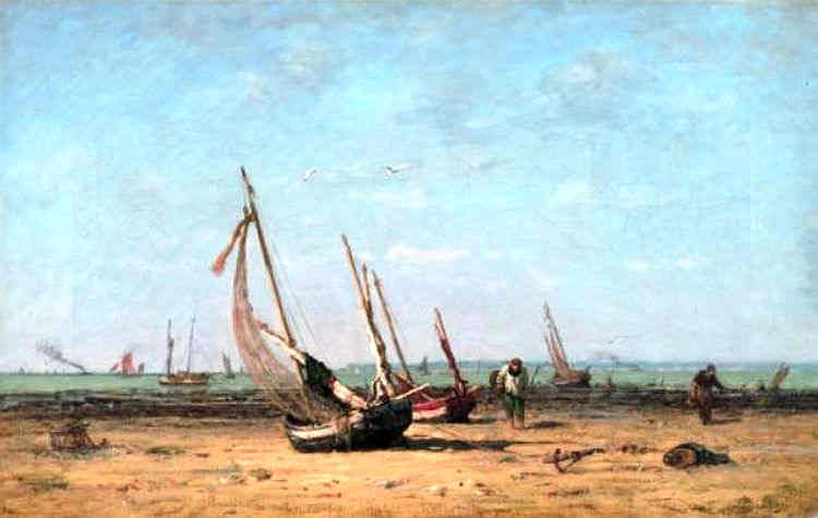 Honfleur, la plage du Ratier, par Louis Alexandre Dubourg