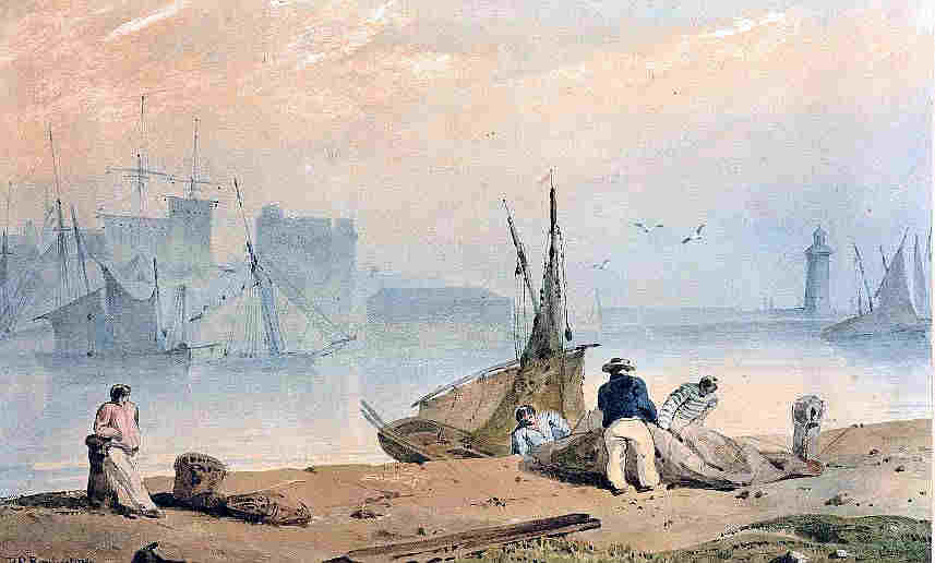 P&ecirc;cheurs &agrave; Honfleur par Richard Parkes Bonington