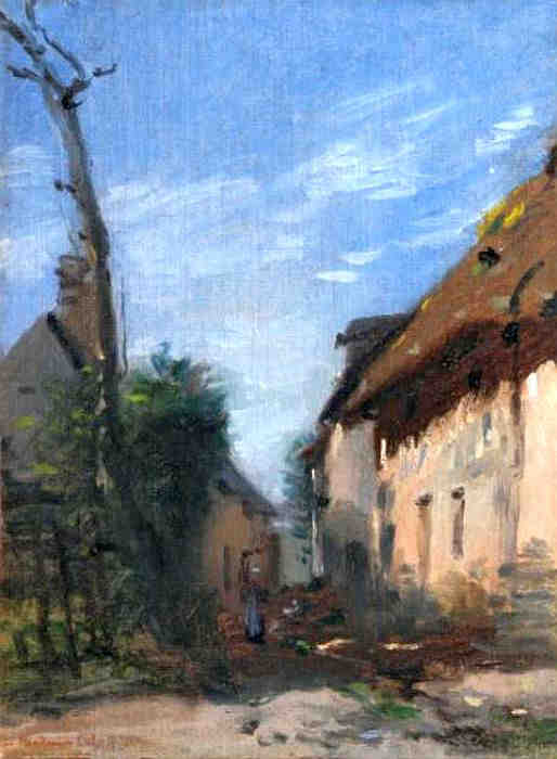 Le  chemin  du Poudreux  &agrave; Honfleur par Adolphe F&eacute;lix Cals