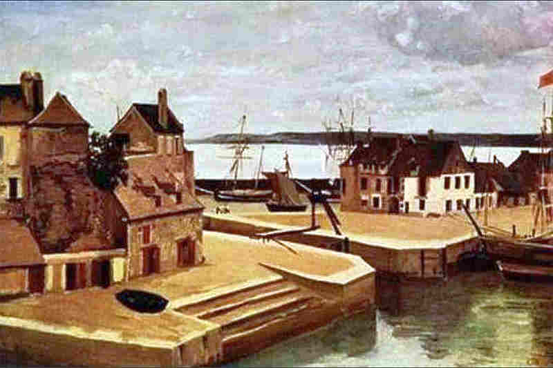 Maisons sur les quais &agrave; Honfleur par Camille Corot