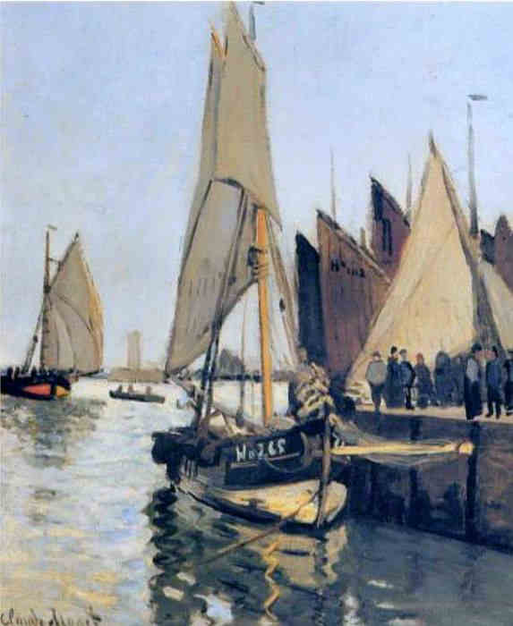 Bateaux &agrave; voile &agrave; Honfleur  par Claude Monet 