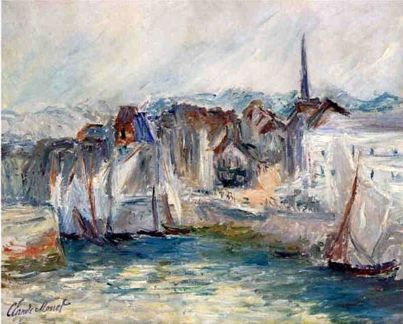 bateaux dans le port de Honfleur par Claude Monet  1917