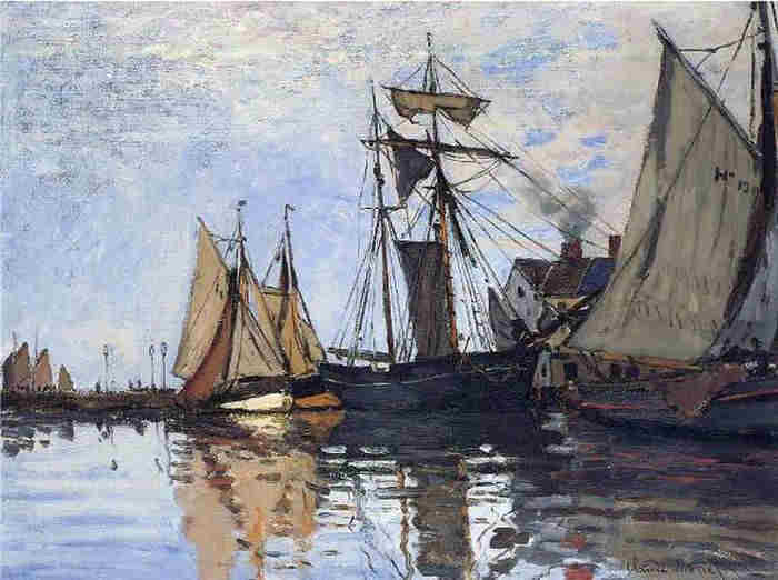 Bateaux dans le port de Honfleur par Claude Monet 1866